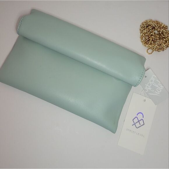Street Level MINT Green Crossbody Clutch Purse - Picture 13 of 13